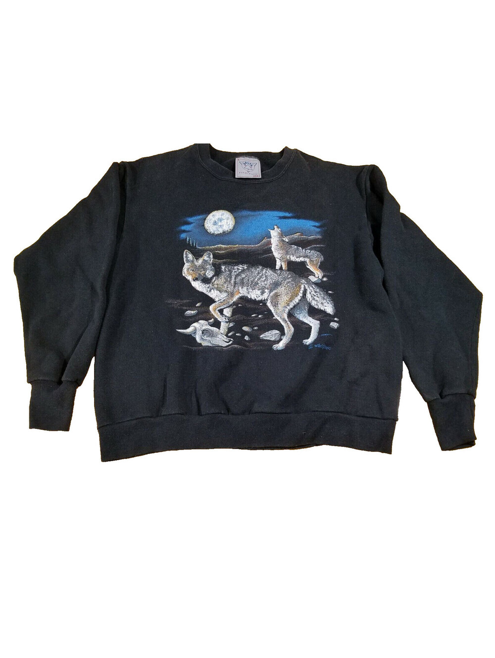 Vintage 1991 Wolves Sweat Shirt Wild Hare T Jones Delta 50 - 50 SZ Large